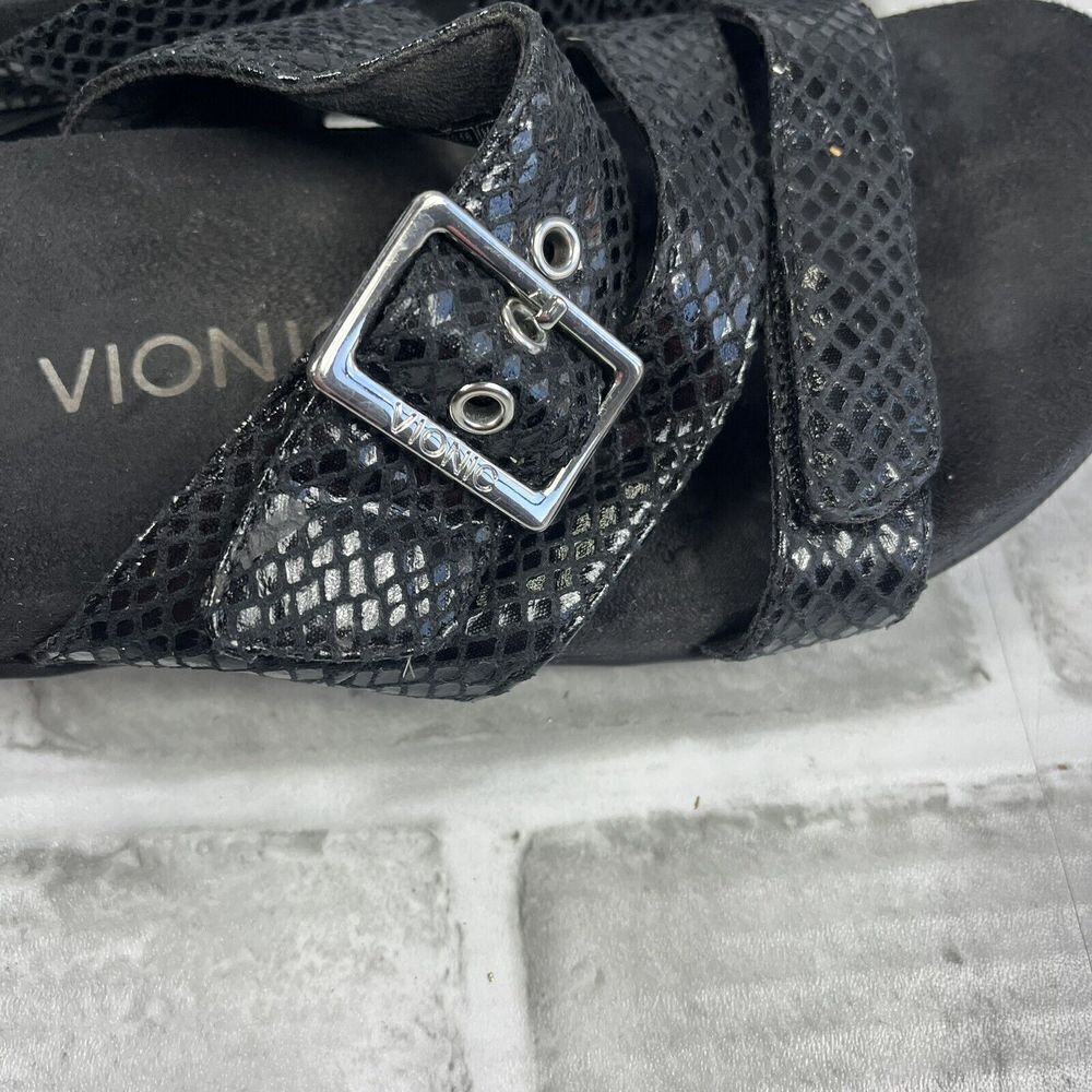 Vionic Skylar Orthaheel Women's Size 7 Black Slide Buckle Comfort Sandals - Picture 8 of 12